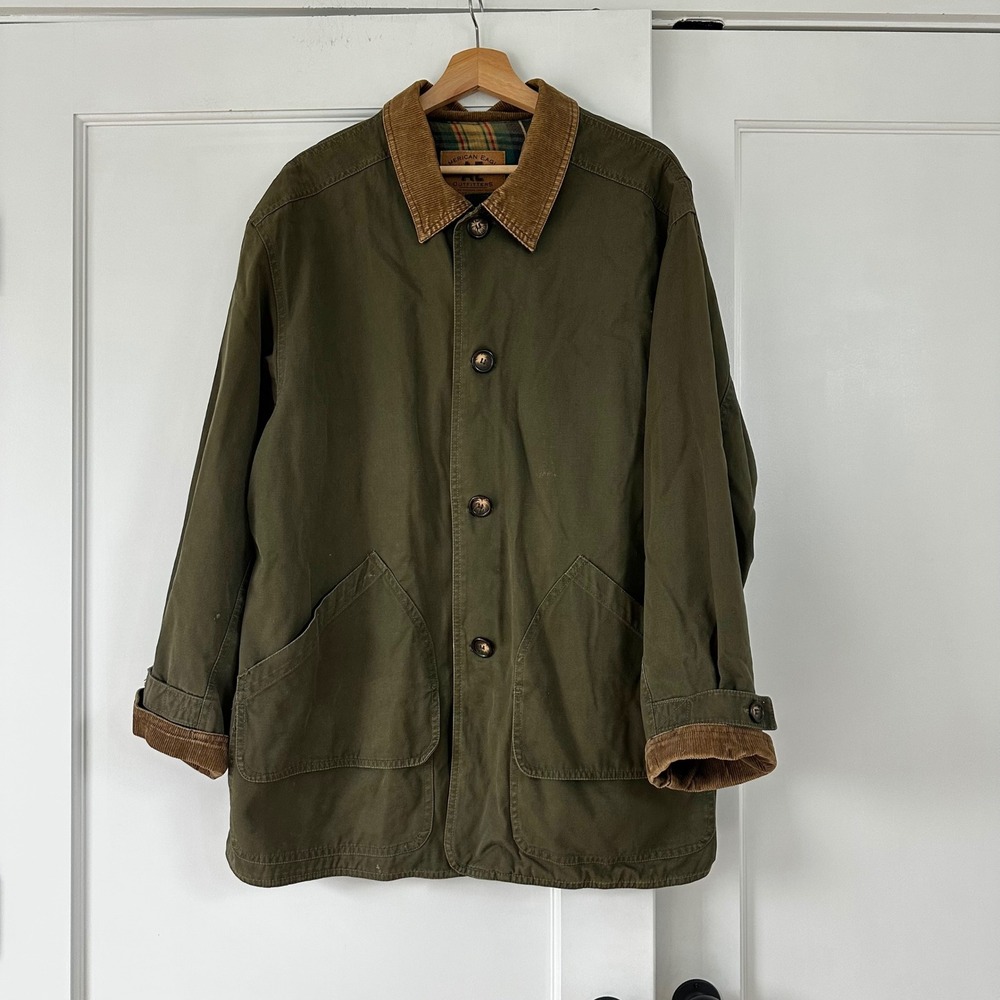 Vintage 1990s American Eagle Outfitters barn chore jacket olive green field L